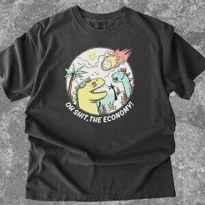 Comfort Colors® Oh Shit The Economy T-Shirt | Funny Dino Meme Tee